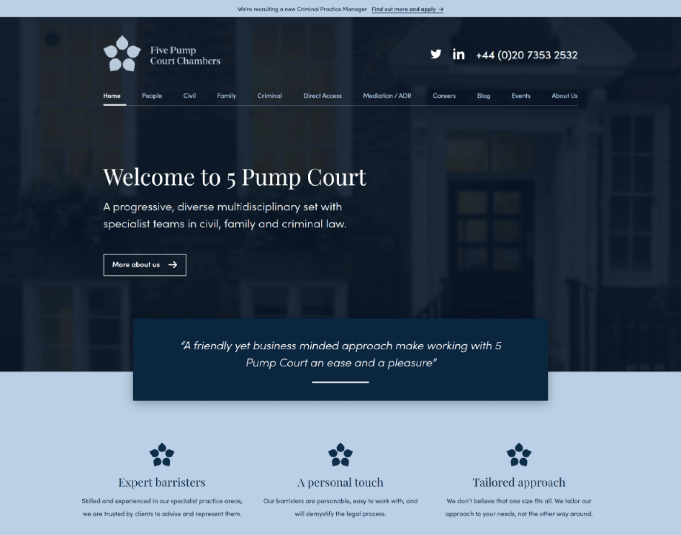 5 Pump Court Website